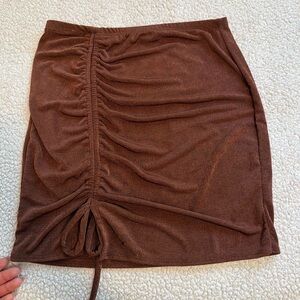 Brown ruched skirt!